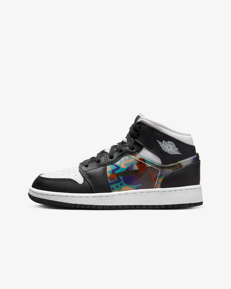 Nike Air Jordan 1 Mid Holographic / hologram trainers UK 3.5