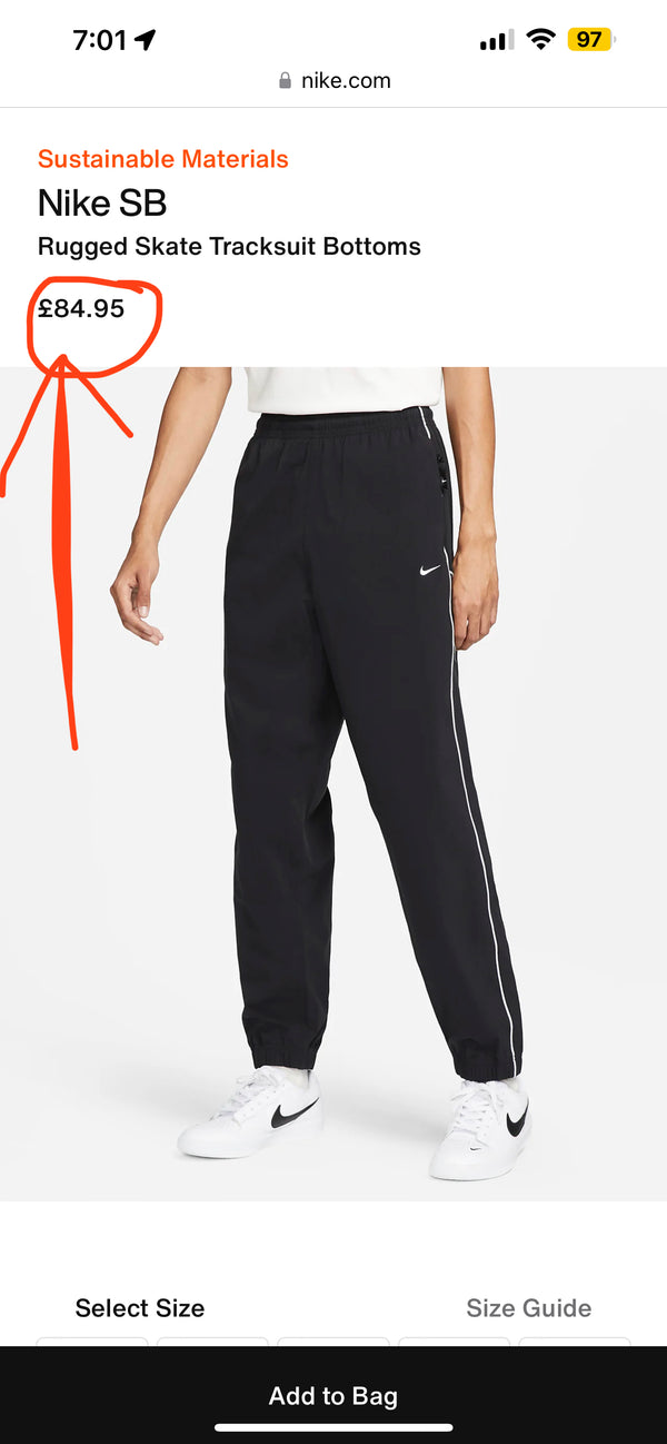 Nike SB Rugged Skate tracksuit bottoms